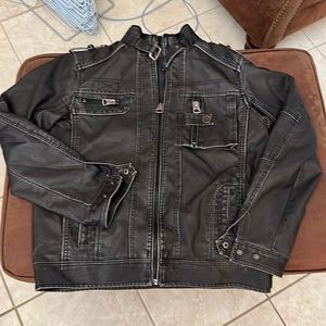 Soft Leather Jacket No Brand Size Small Faded Black